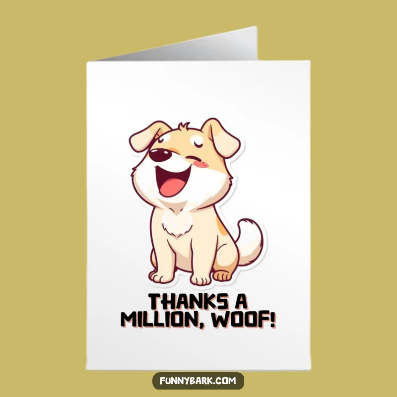 Free Printable Thank You Card: Ecstatic Dog Barks Tail Wagging Downloadable Gift