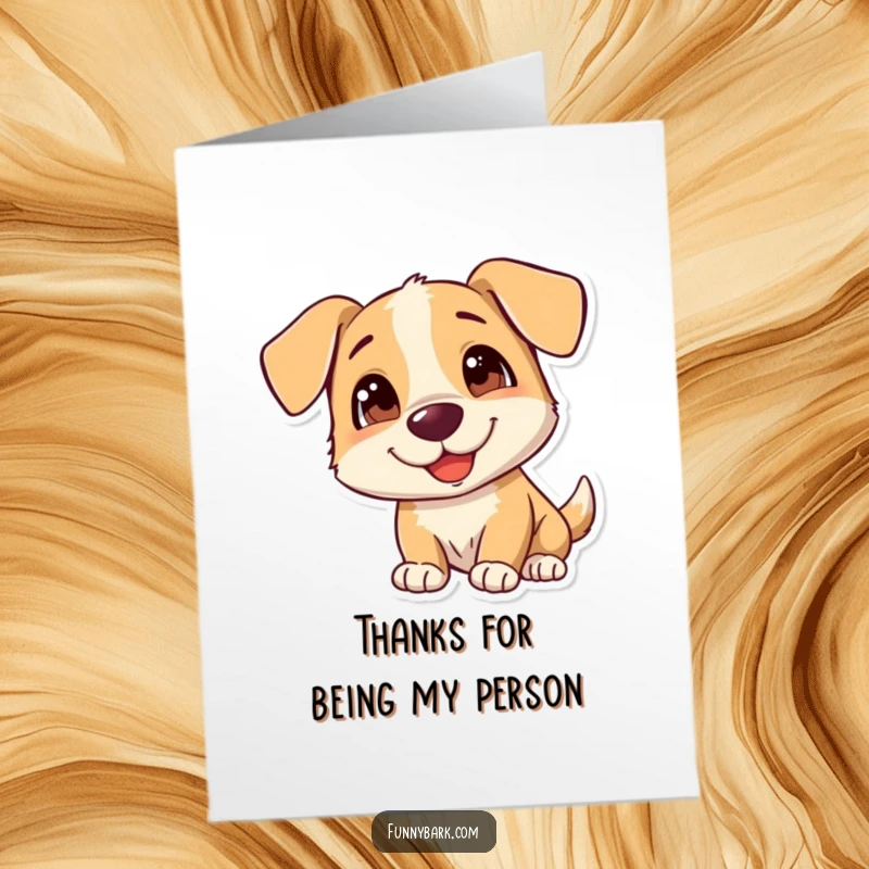 Funny Free Printable Dog Thank You Card: A curious, happy dog tilting its head to say thank you sincerely.