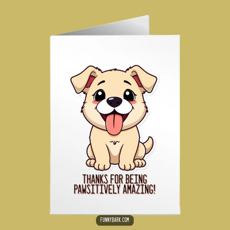 Free Printable Thank You Card: Happy Panting Dog, Grateful Bark, Easy Downloadable Gift