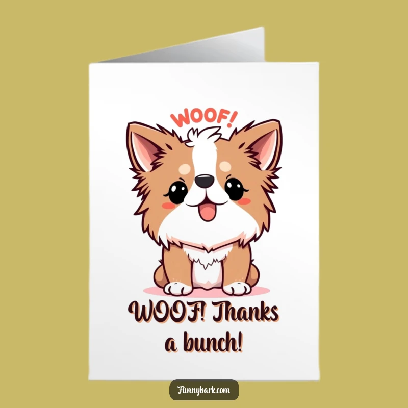 Free Printable Thank You Card: Startled Dog, Big WOOF!, DIY Gift