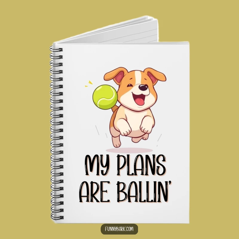 Funny Dog Chasing Tennis Ball Notebook: Write Your Playful Adventures!