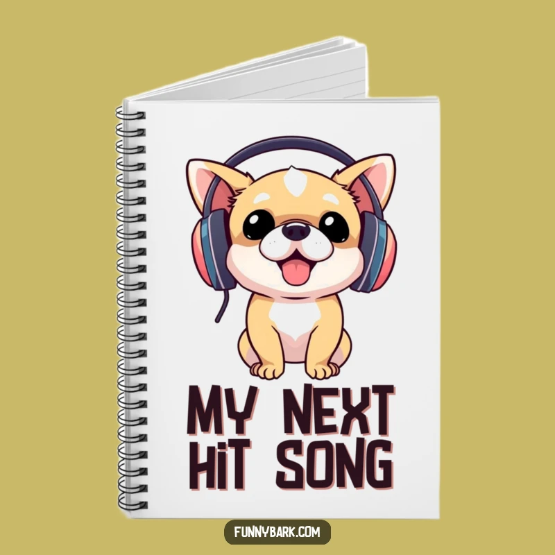 Funny Dog DJ Notebook: Music Pup Headphone Journal Gift Idea