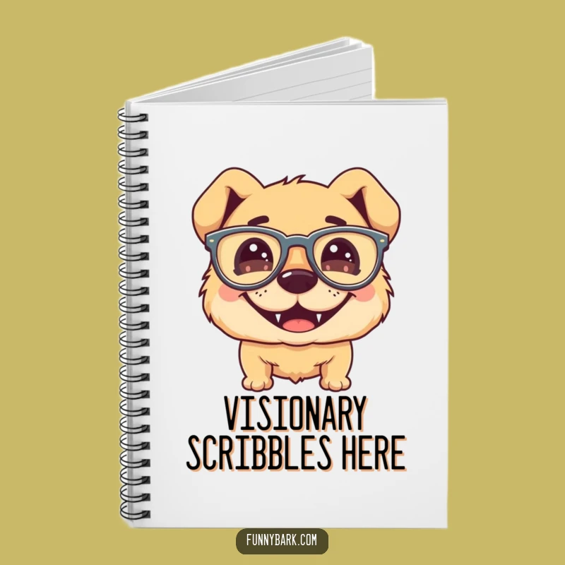 Funny Dog Glasses Notebook - Silly Grin Journal Goofy Pup Gift