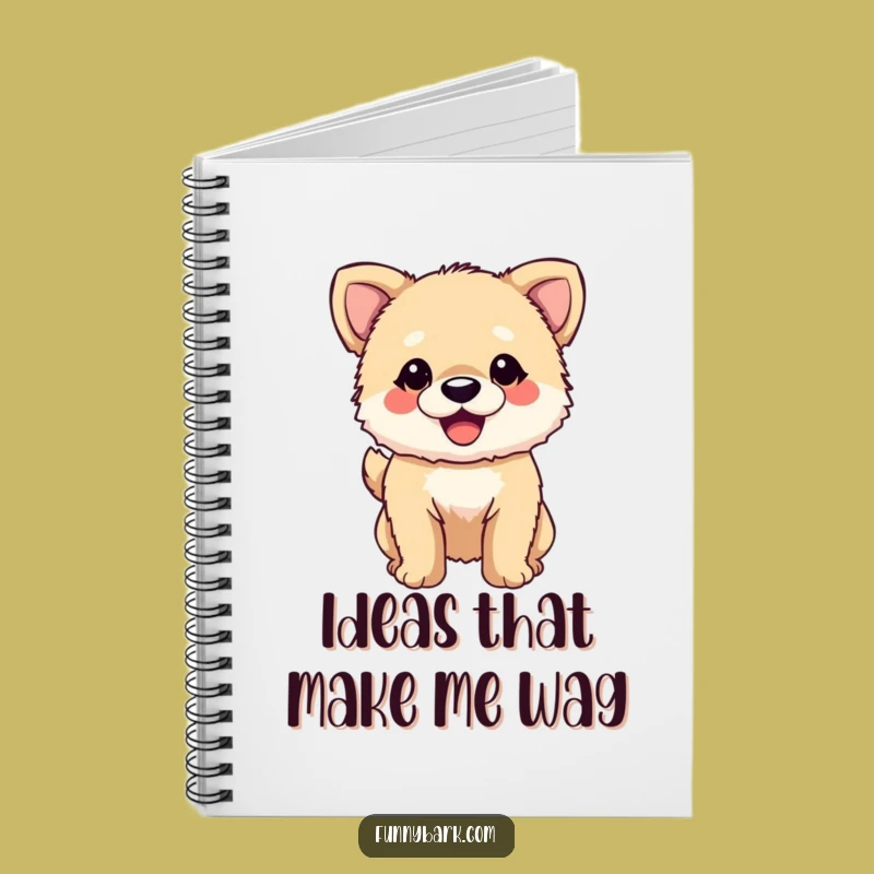 Funny Dog Notebook: Fuzzy Pup Wagging Tail - Perfect Gift for Happy Notes