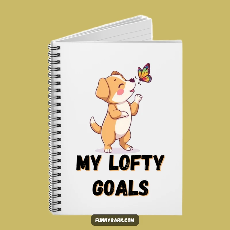 Funny Dog Butterfly Bark Notebook: Hind Legs Character - Journal Gift