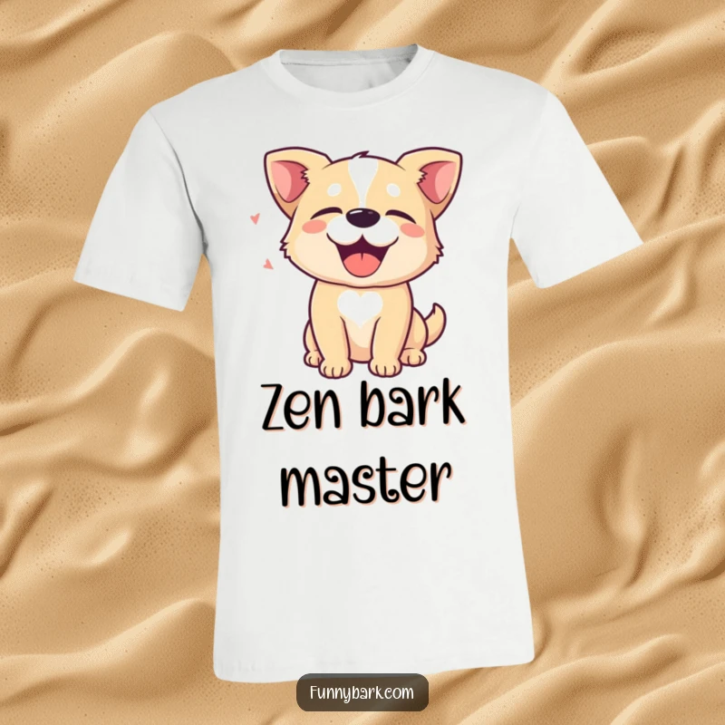 Funny T-Shirt: A dog with eyes closed in delight, with sound waves indicating a happy bark, embodying contentment. Excellent gift.