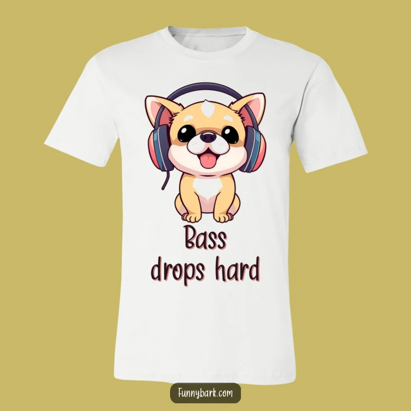 Funny Dog DJ T-Shirt: Enthusiastic Headbanging Pup Headphone Tee Gift