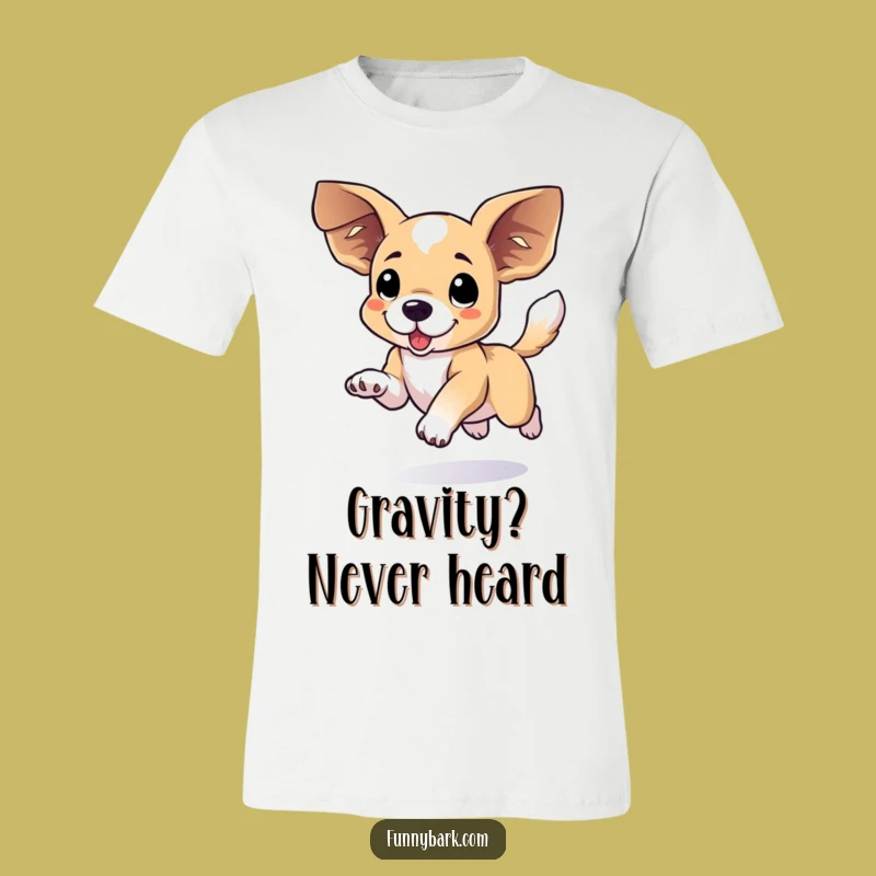 Funny Floppy Eared Dog Leap T-Shirt: Hilarious Action Tee, Perfect Gift for Energetic Lovers!
