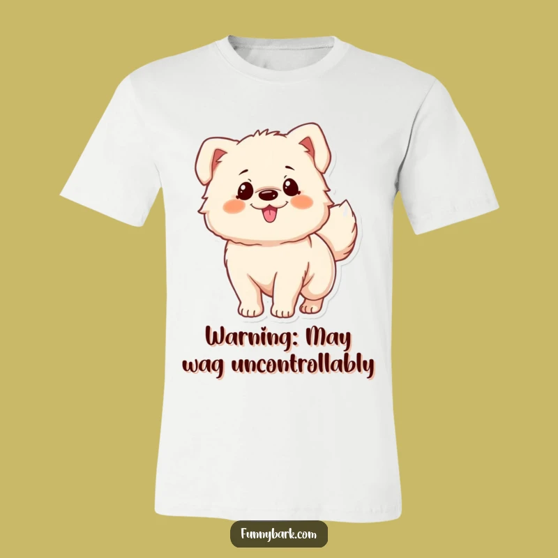 Funny Fluffy Dog T-Shirt - Excited Tail Wagger Tee