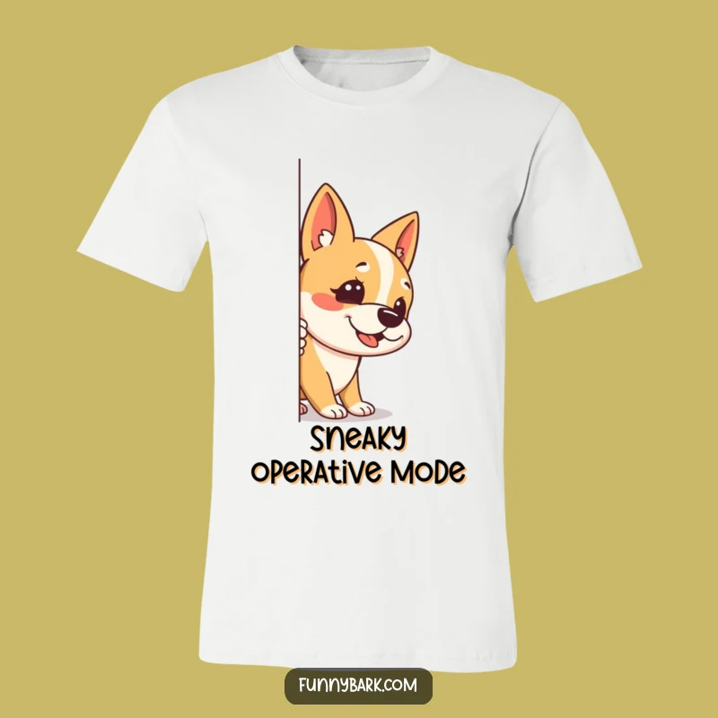 Funny Peek-a-Bark T-Shirt: Stealthy Pup Surprise Tee - Hilarious Gift