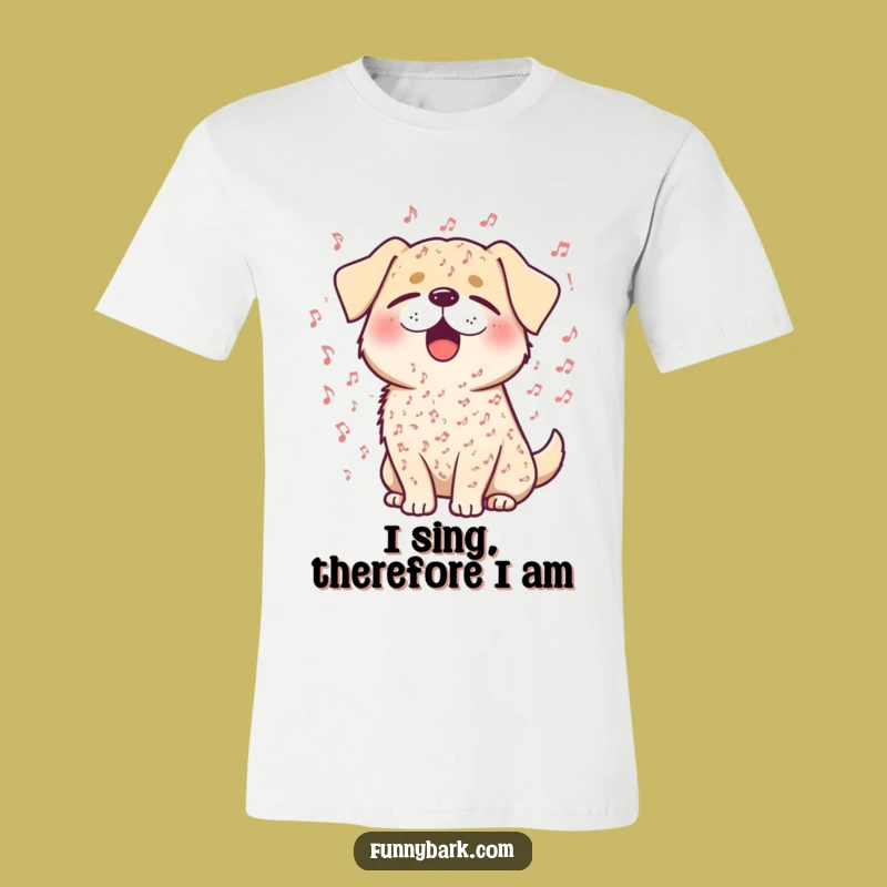 Funny Singing Dog T-Shirt - Hilarious Canine Crooner, Perfect Gift for Music Lovers