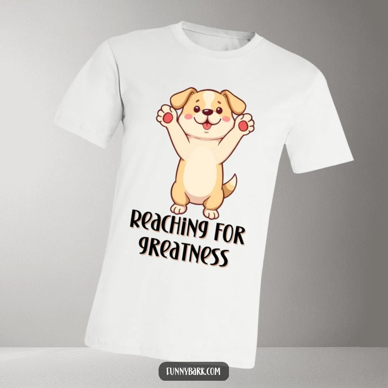 Funny T-Shirt featuring a dog standing on its hind legs, paws raised, mimicking a call-out gesture.