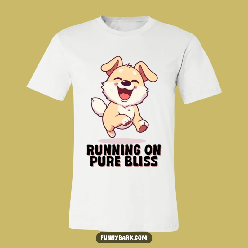 Funny Joyful Dog T-Shirt - Energetic Runner, Overjoyed Expression, Ideal Funny Gift!