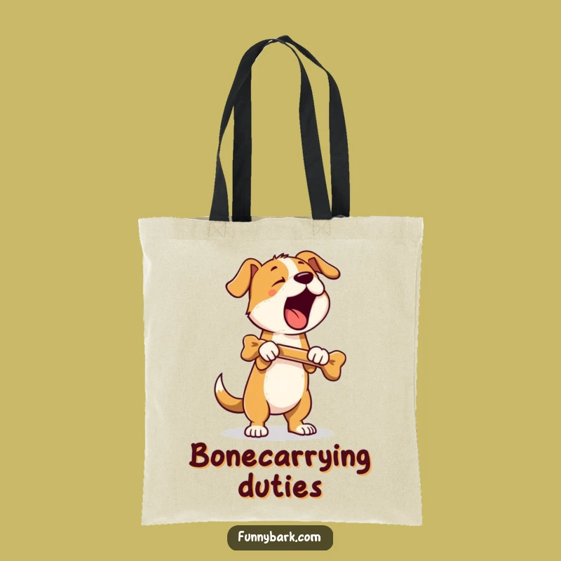 Funny Barking Dog Tote Bag: Carry Your Laughs with This Canine Bone Design