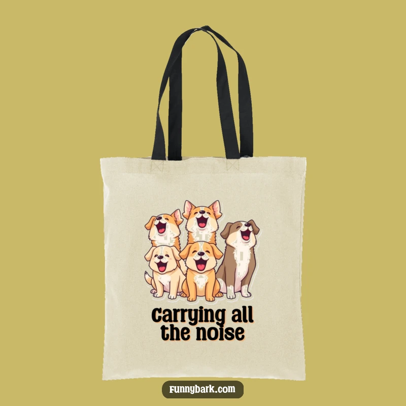 Funny Dog Barking Chorus Tote Bag: Carry Your Laughs in Style