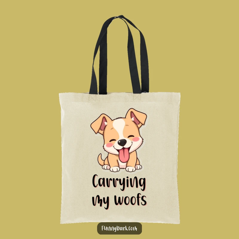 Funny Dog Barking Tote Bag: Carry Your Essentials with a Wagging Tongue!