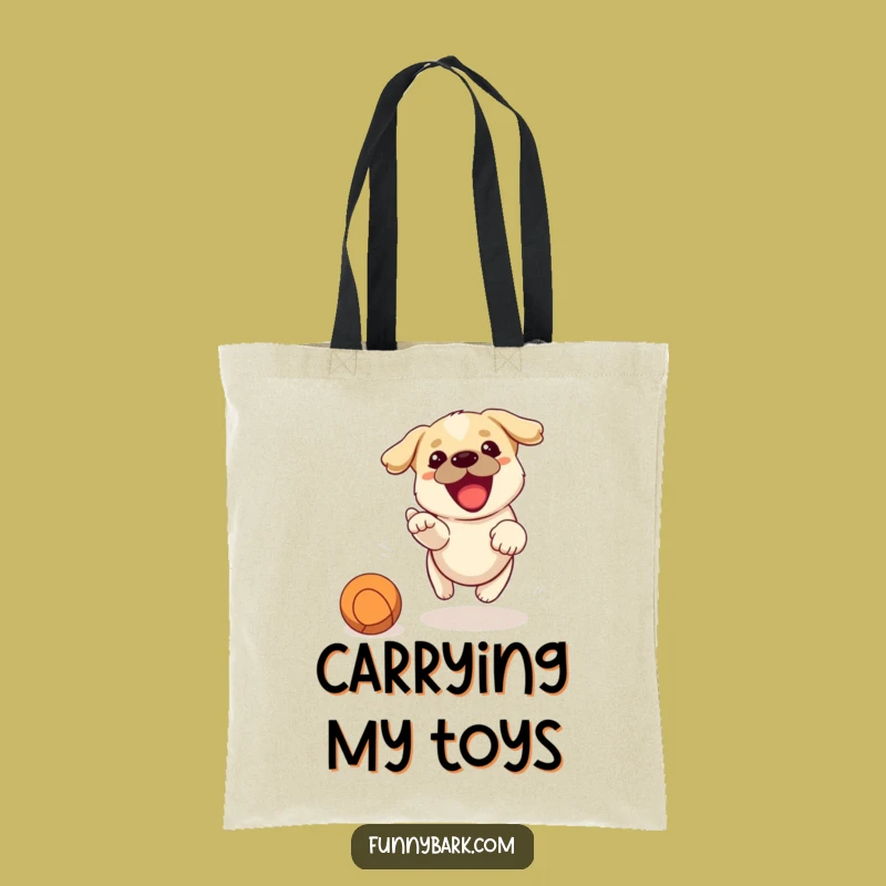 Funny Dog Chasing Ball Tote Bag - Carry Your Pup's Playtime!