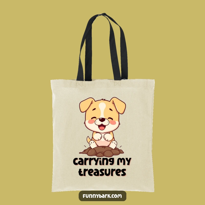 Funny Dog Digging Tote Bag: Carry Your Pup's Passion Anywhere!