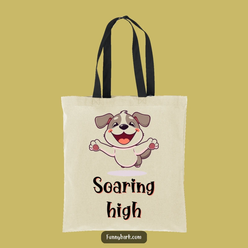 Funny Dog Leaping Tote Bag: Carry Your Enthusiasm, Ideal Gift for Dog Fans