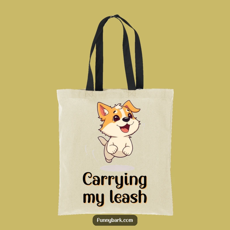 Funny Dog Running Tote Bag: Barking Character Accessory, Practical Gift