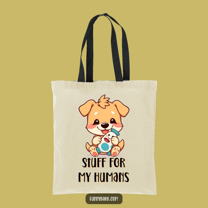 Funny Dog Tote Bag - Playful Toy Presenter, Perfect Funny Gift!