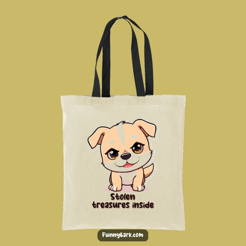 Funny Mischief Dog Tote Bag - Pouncing Pup Style, Perfect Funny Gift!