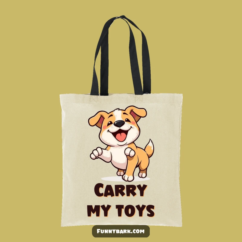 Funny Pouncing Dog Tote Bag: Happy Bark Carry-All - Stylish & Hilarious Gift