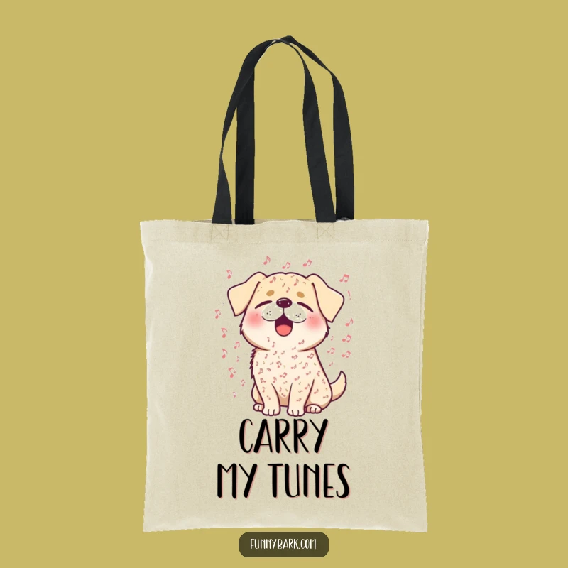 Funny Singing Dog Tote Bag - Durable Canine Crooner Carrier, Gift for Music Lovers