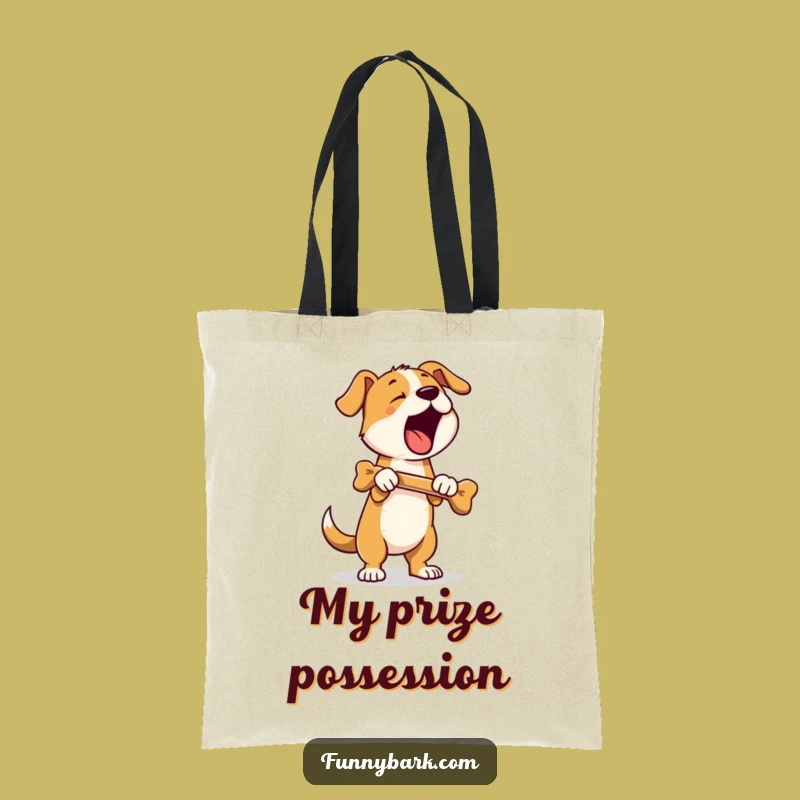 Funny Standing Dog Tote Bag: Bone Bark Triumph - Stylish & Hilarious Gift