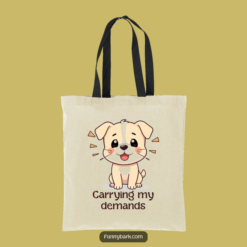Funny Tiny Dog Tote Bag: Barking Companion, Perfect Humorous Carryall