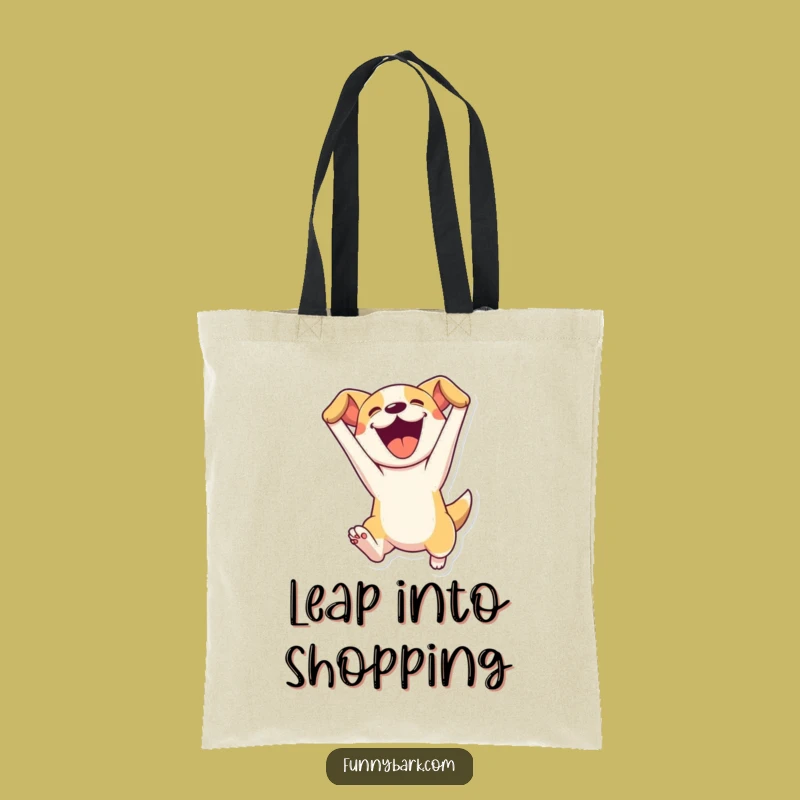 Funny Leaping Dog Tote Bag - Carry Your Essentials With Canine Energy