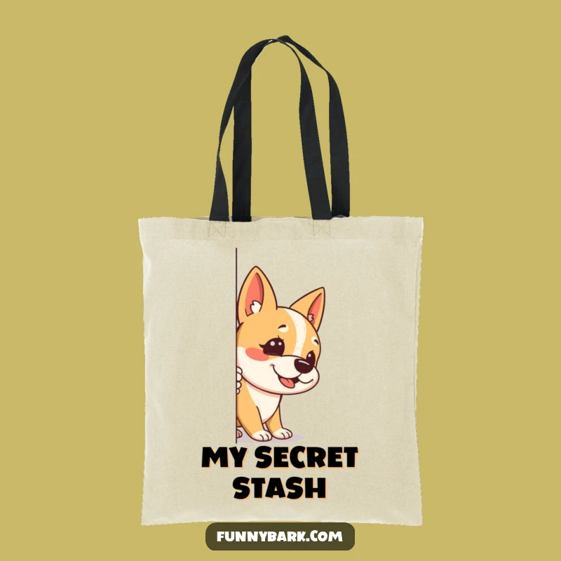 Funny Stealth Dog Tote Bag: Peek-a-Bark Surprise - Stylish & Hilarious Gift