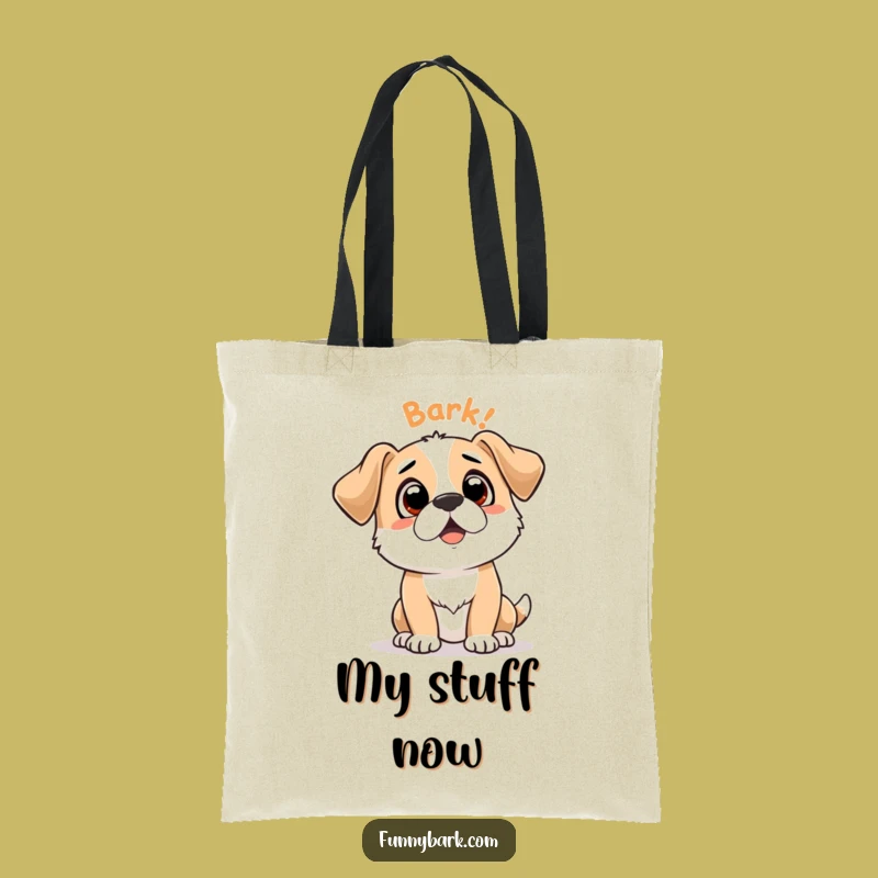 Funny Dog Tote Bag: 'Bark Bark' Expectant Pup - Stylish & Hilarious Carry-All Gift